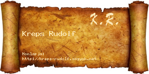 Kreps Rudolf névjegykártya